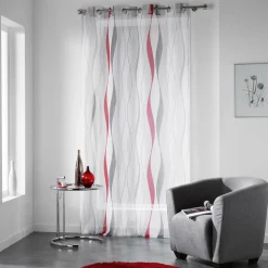 Voilage œillets (140 x 240 cm) Ondulys Rouge