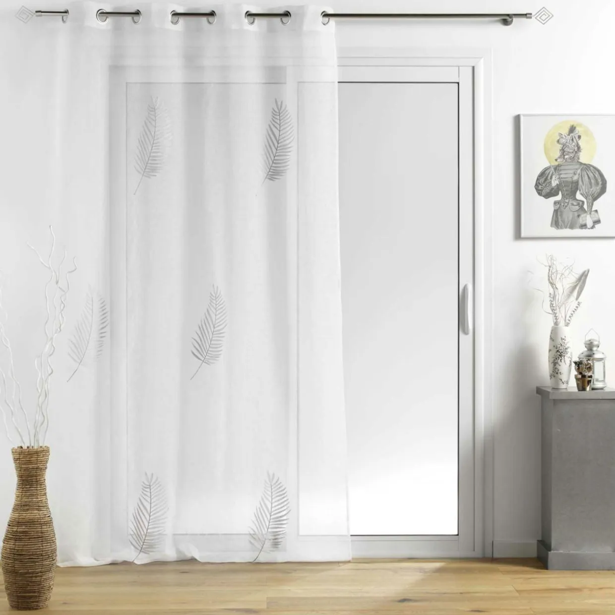 Voilage œillets (140 x 240 cm) Palmeor Argent