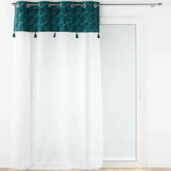 Voilage œillets (140 x 240 cm) Palmina Bleu canard