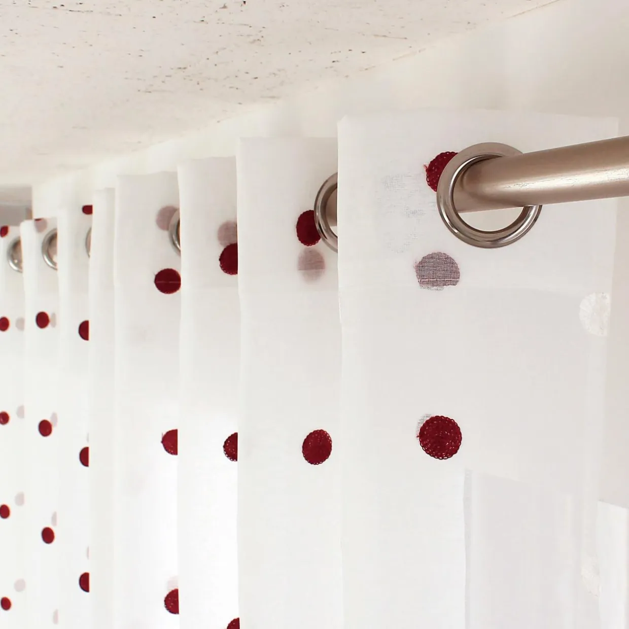 Voilage œillets (140 x 240 cm) Pointia Bordeaux