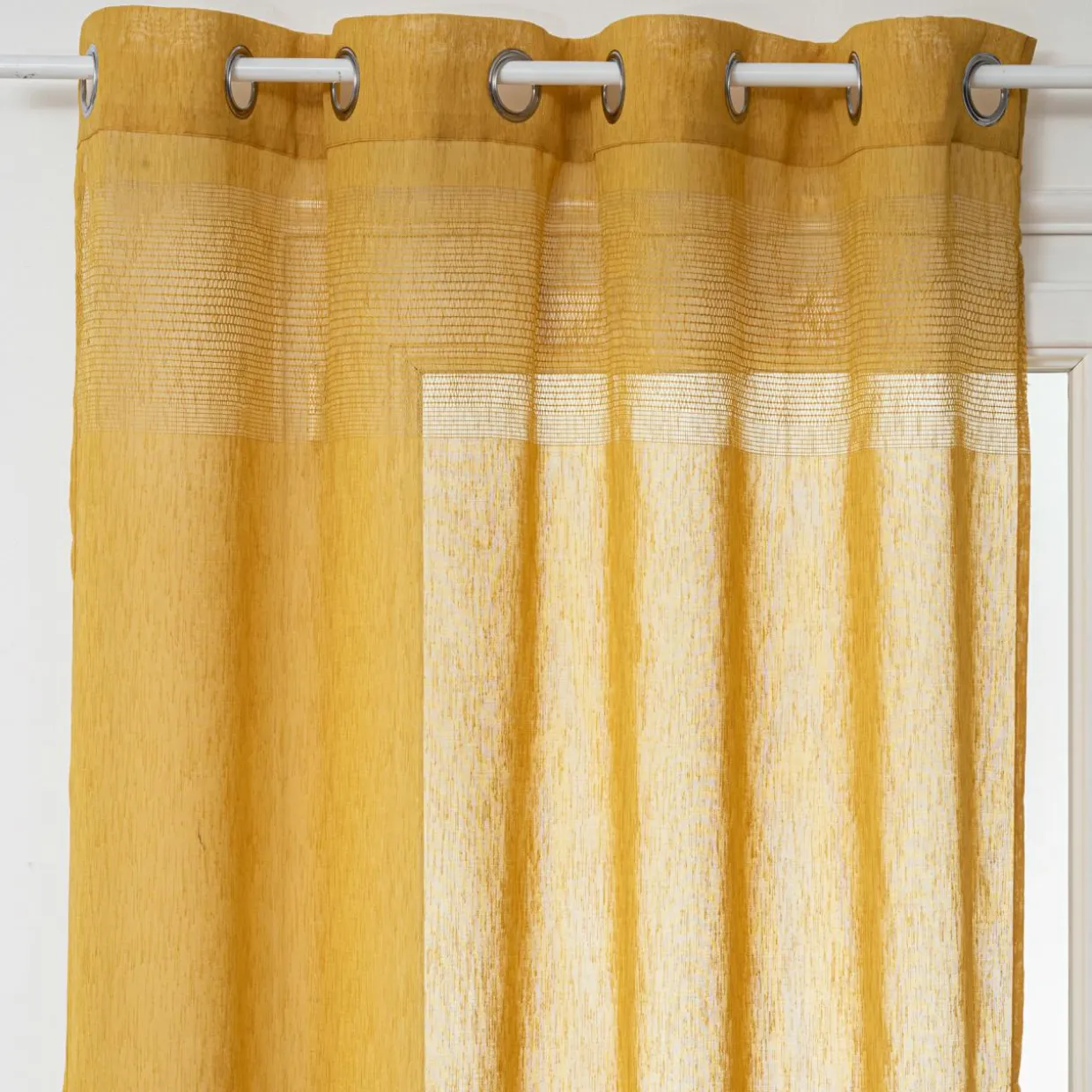 Voilage œillets (140 x 240 cm) Sab Jaune ocre