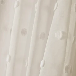 Voilage oeillets pompons (140 x 240 cm) Emie Beige
