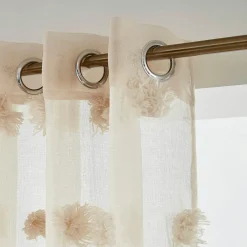 Voilage oeillets pompons (140 x 280 cm) Suzie Beige