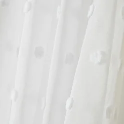 Voilage oeillets pompons (180 x 240 cm) Emie Blanc