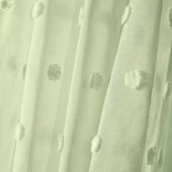 Voilage oeillets pompons (140 x 240 cm) Emie Vert d'eau