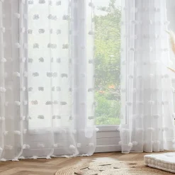 Voilage oeillets pompons (180 x 240 cm) Suzie Blanc
