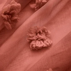 Voilage oeillets pompons (140 x 240 cm) Suzie Terracotta