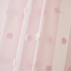 Voilage oeillets pompons (140 x 280 cm) Emie Rose