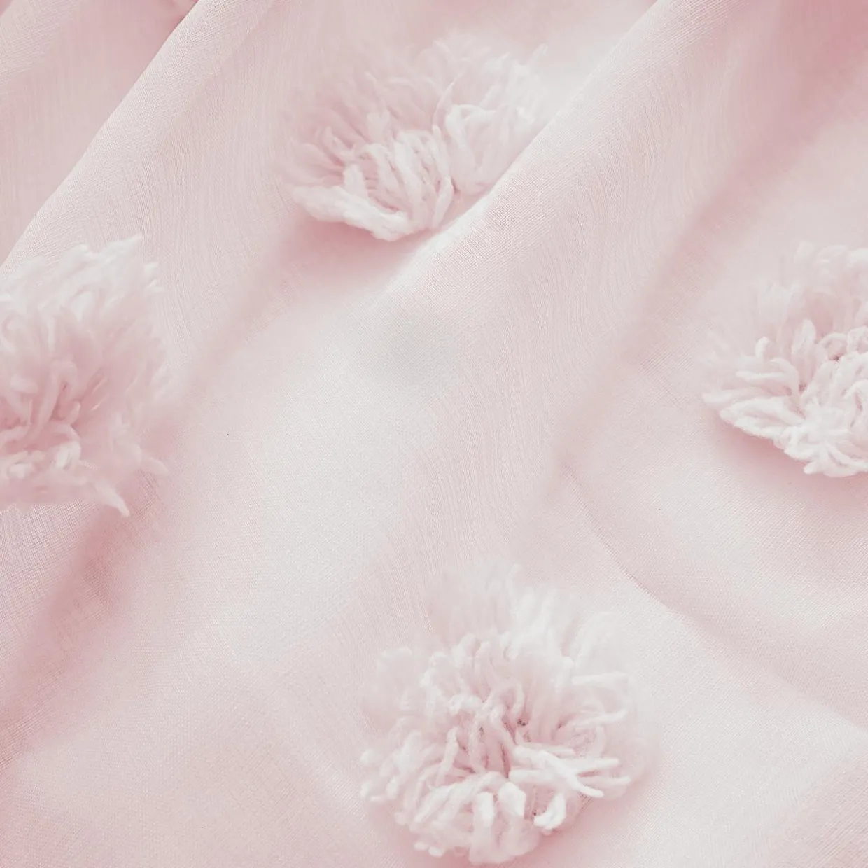 Voilage oeillets pompons (140 x 280 cm) Suzie Rose