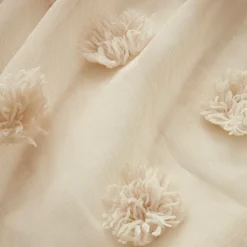 Voilage oeillets pompons (140 x 240 cm) Suzie Beige