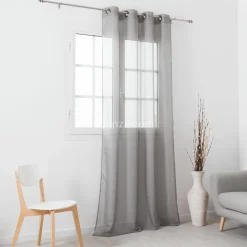 Voilage (145 x H240 cm) Givrée Gris perle